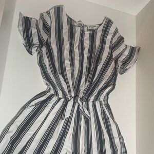 abercrombie kids Navy and White Vertical Stripe Casual Dress